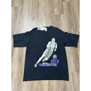 New 90S Jason Williams Sacramento Kings Lee Sport Black Player T Shirt L